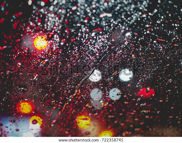 Abstract blur background from light electric pole\
light of the car.