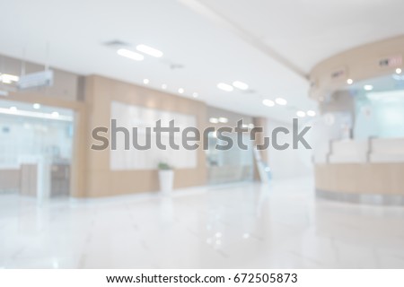 Abstract blur background luxury clinic or hospital interior.