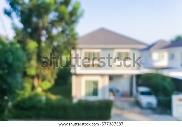 abstract blur\
background of single house\
estate