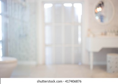 Abstract Blur Bathroom Interior For Background