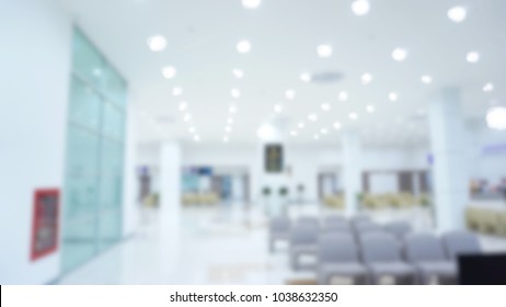 Abstract Blur Beautiful Hall Of Hospital For Background