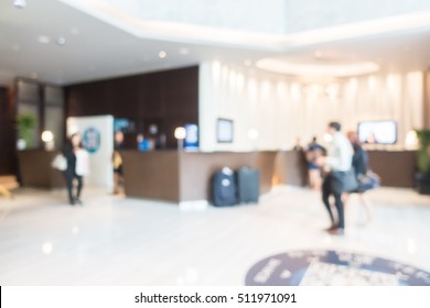 Abstract Blur Beautiful Luxury Hotel And Lobby Interior For Background