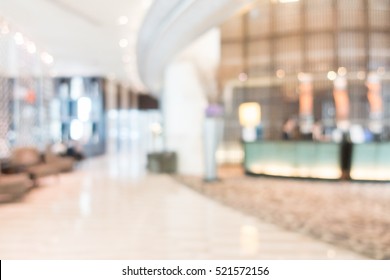 Abstract Blur Beautiful Luxury Hotel Lobby Lounge Interior For Background