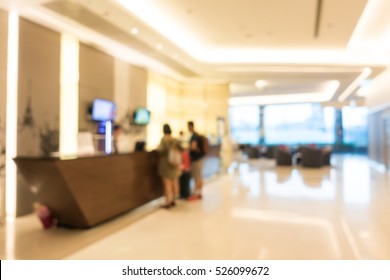 Abstract Blur Beautiful Luxury Hotel Lobby Interior For Background