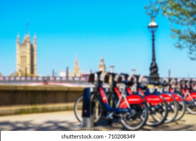 Abstract Blur of Bicycle on The Docking Station , London
