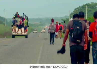 Abstract, blur, bokeh background, defocusing - image for the background. The concept of illegal migration from Mexico to the United States - Shutterstock ID 1229072197