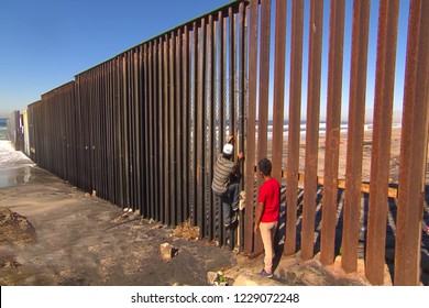 Abstract, blur, bokeh background, defocusing - image for the background. The concept of illegal migration from Mexico to the United States - Shutterstock ID 1229072248
