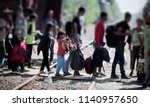 Abstract blur, bokeh, defocus - image for background. The refugees migrate to Europe