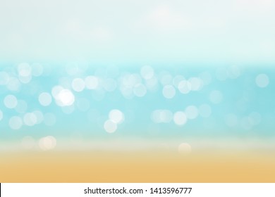 Abstract Blur Or Bokeh Light On Sea Background In Summer.