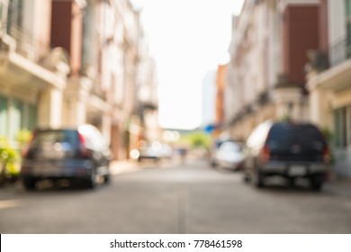 Abstract Blur Car Parking At Town Home Office