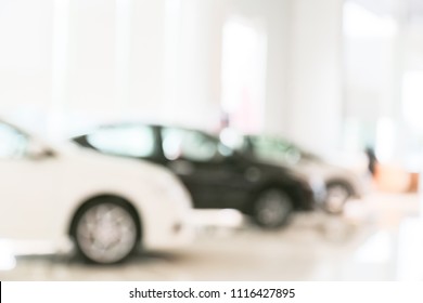 Abstract Blur Of Car In The Showroom Background