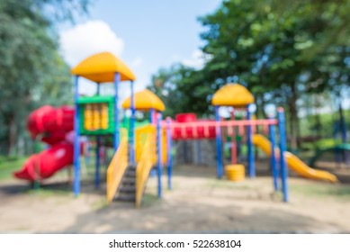 Abstract Blur Children Playground In City Park Background