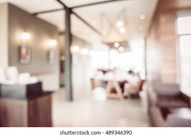 Abstract blur coffee shop cafe and restaurant interior for background - Vintage Filter - Shutterstock ID 489346390