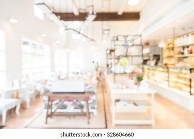 Abstract Blur Coffee Shop Interior Background