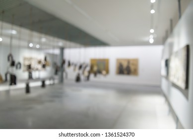 Abstract Blur Contemporary Art Gallery Background - Art Exhibition Show Room Backdrop