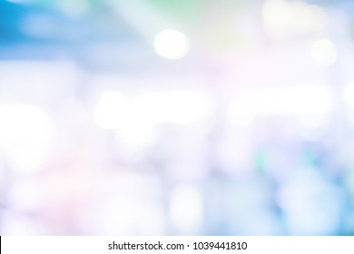 Abstract Blur Contemporary Office Interior Blue Background With Orange Light Filter Effect 