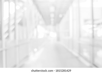 abstract blur corridor perspective indoor of opening hall background with bulbs light for design 