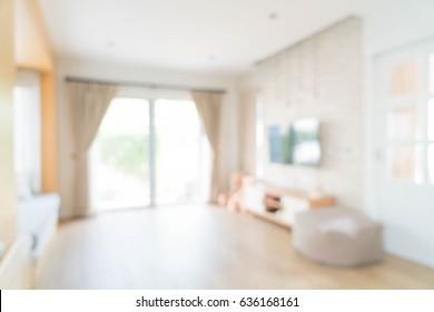 abstract blur curtain interior decoration in living room with sunlight