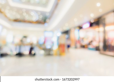 Abstract blur and defocus shopping mall in department store interior for background