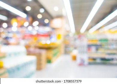 Abstract blur and defocus supermarket and shopping mall of department store interior for background