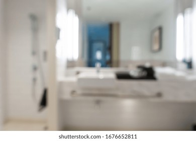 Abstract Blur And Defocused Bathroom Interior For Background