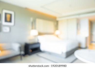 Abstract Blur And Defocused Bedroom Interior For Background