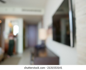 Abstract Blur And Defocused Bedroom Interior For Background