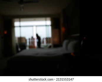 Abstract Blur And Defocused Bedroom Interior For Background