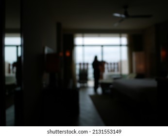 Abstract Blur And Defocused Bedroom Interior For Background