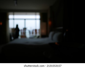 Abstract Blur And Defocused Bedroom Interior For Background