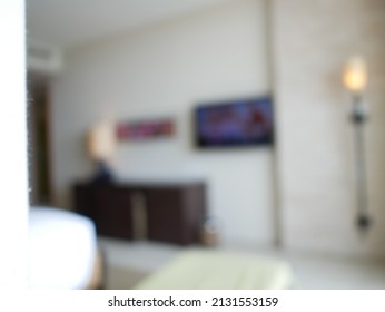 Abstract Blur And Defocused Bedroom Interior For Background