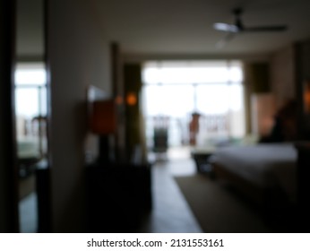 Abstract Blur And Defocused Bedroom Interior For Background