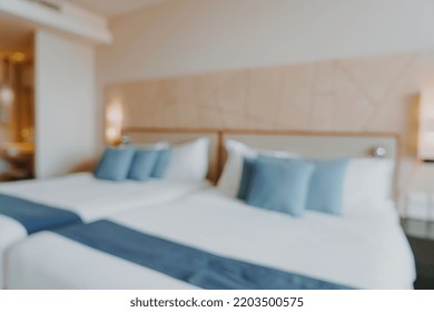 Abstract Blur And Defocused Bedroom Interior For Background