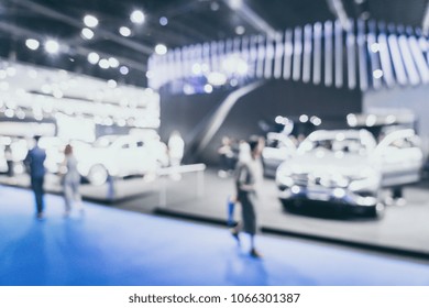 Abstract Blur And Defocused Car And Motor Exhibition Show Event For Background