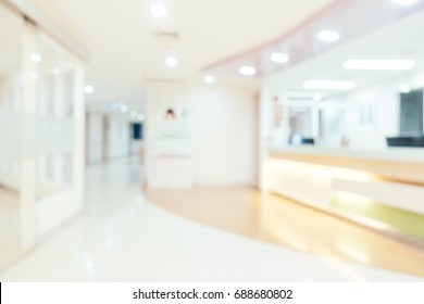 Abstract blur and defocused clinic and medical hospital interior for background