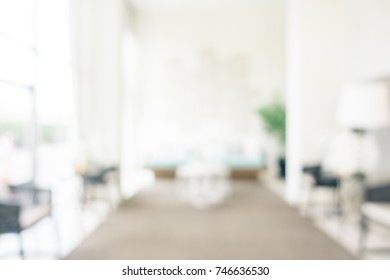 Abstract Blur And Defocused Living Room Interior And Decoration For Background