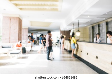 Abstract blur and defocused lobby in hotel interior for background - Vintage light Filter - Shutterstock ID 634831493