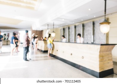 Abstract blur and defocused lobby in hotel interior for background - Vintage light Filter - Shutterstock ID 701113405