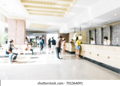 Abstract blur and defocused lobby in hotel interior for background - Vintage light Filter - Shutterstock ID 701364091