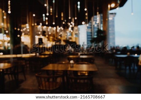 abstract blur and defocused night bar and restaurant for background