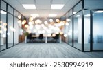 Abstract blur and defocused office interior for with bokeh lights ,Business concept.