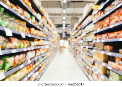 Convenience Store Shelves Interior Blur Background Stock Photo (Edit ...