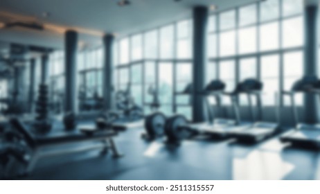 Abstract blur fitness gym with equipment for background. - Powered by Shutterstock