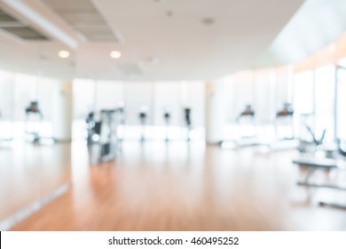 Abstract Blur Fitness And Gym Room Interior For Background