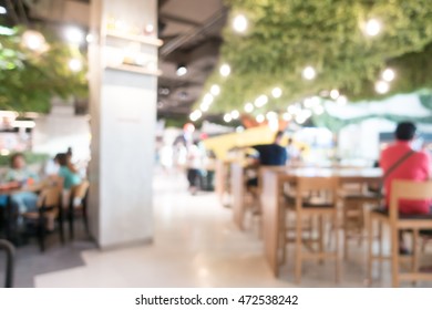 Abstract Blur Food Court Center Interior For Background