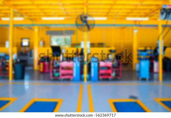 Abstract of blur\
garage or car repair\
background
