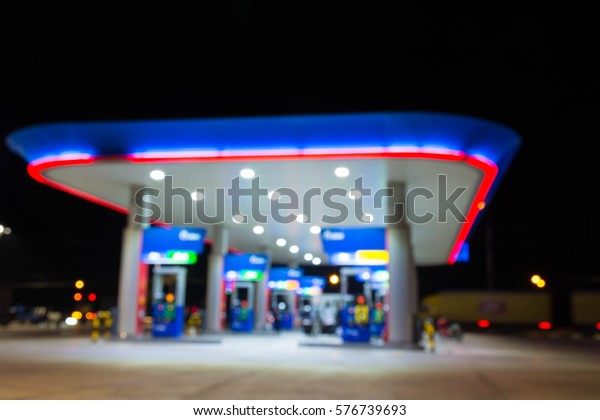 Abstract blur gas station or filling station\
for background