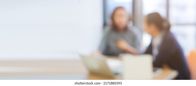 abstract blur group of manager businesswoman on marketing team talk and discuss about project in board room at office for business background concept - Shutterstock ID 2171885593