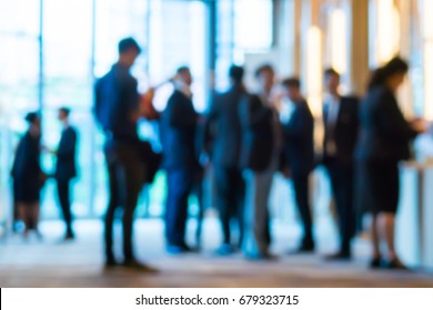 Abstract blur group of people in business meeting, professional corporate event
