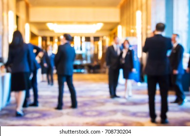 Abstract Blur Group Of People In Business Meeting, Professional Corporate Event